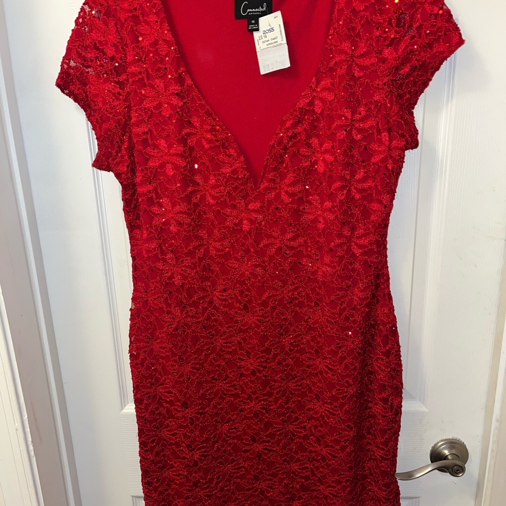 Beautiful sequence red holiday cocktail dress